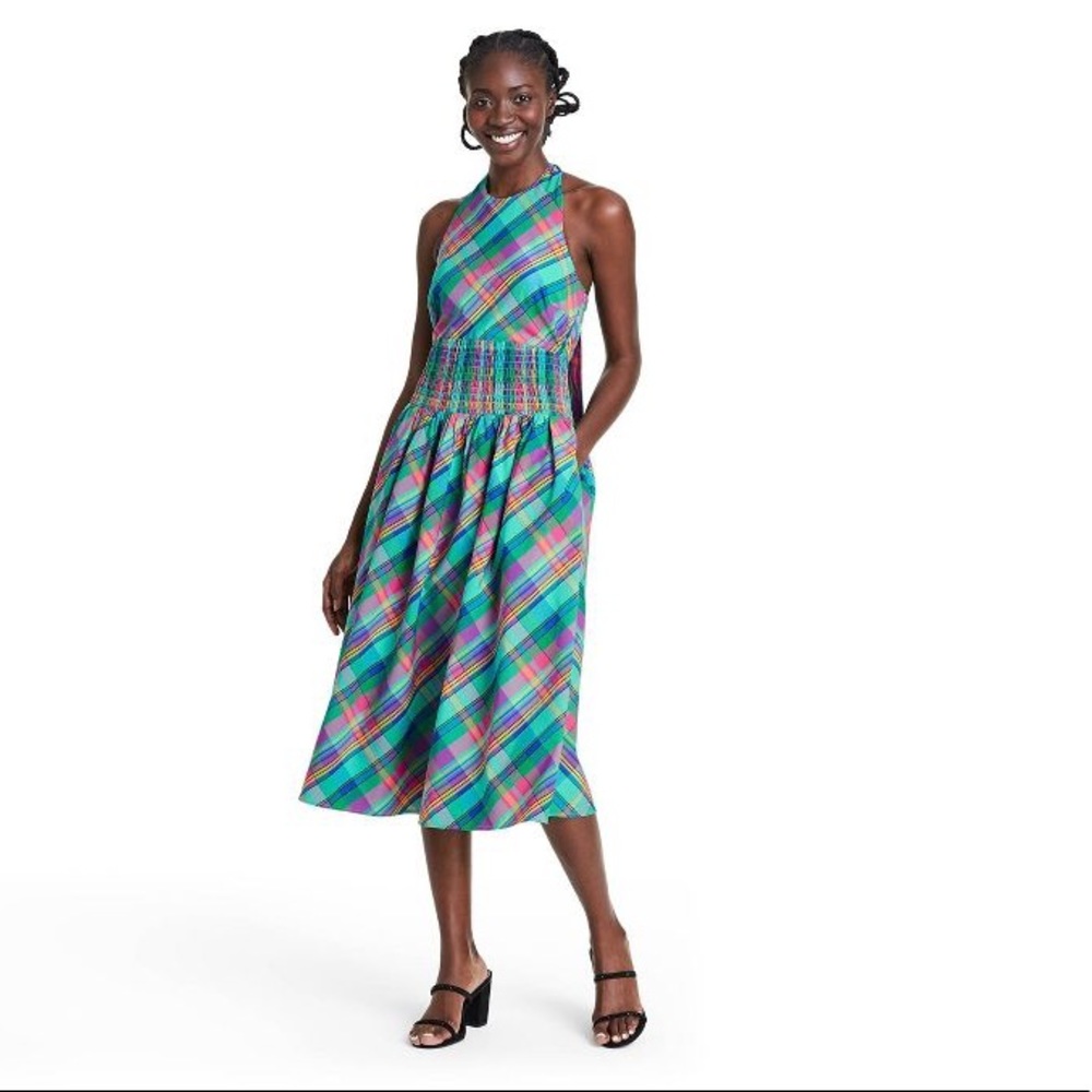Plaid Halter Dress -ChristopherJohnRogers
